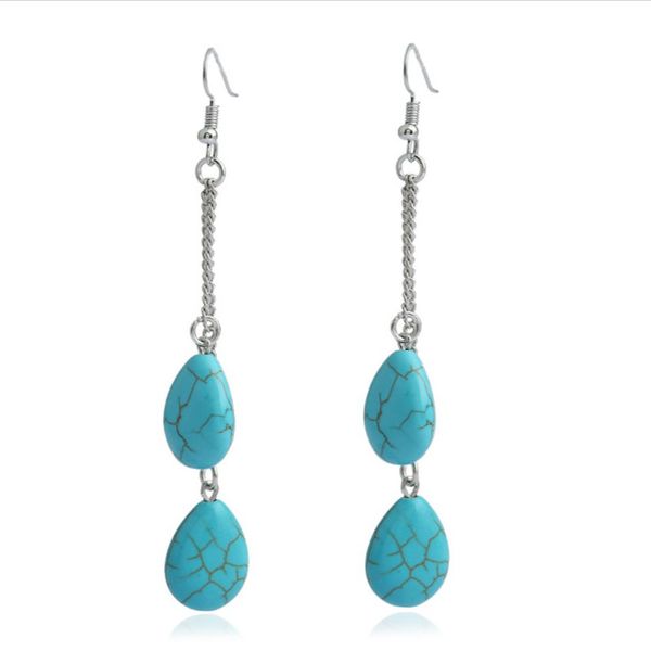 10 pairs silver plated layer water drop green turquoise stone dangle earrings for women link chain jewelry
10 pairs silver plated layer water drop green turquoise stone dangle earrings for women link chain jewelry