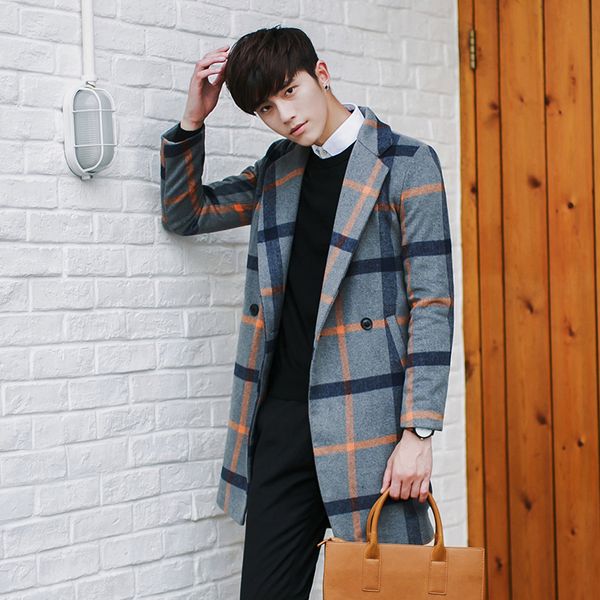 korean version of the long code windbreaker casual plaid male british winter coat male slim windbreaker woolen material, Tan;black
korean version of the long code windbreaker casual plaid male british winter coat male slim windbreaker woolen material, Tan;black