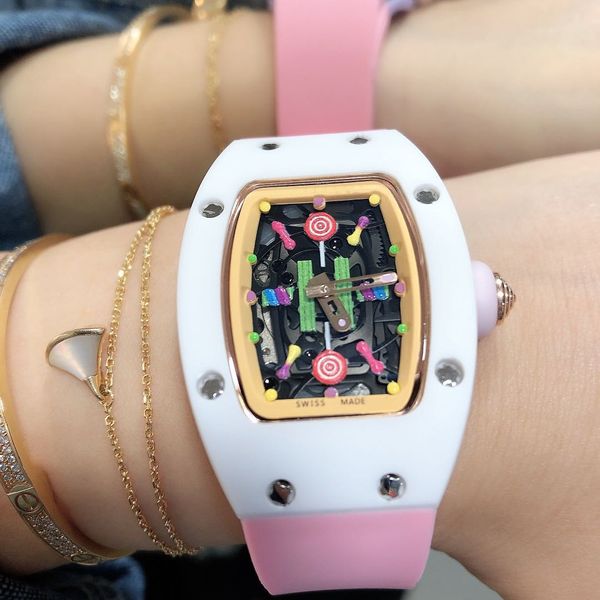 cotton candy white ceramic with yellow powder green enamel dial sapphire crystal nominal diameter 45.32 x 32.30 mm, Slivery;brown
cotton candy white ceramic with yellow powder green enamel dial sapphire crystal nominal diameter 45.32 x 32.30 mm, Slivery;brown