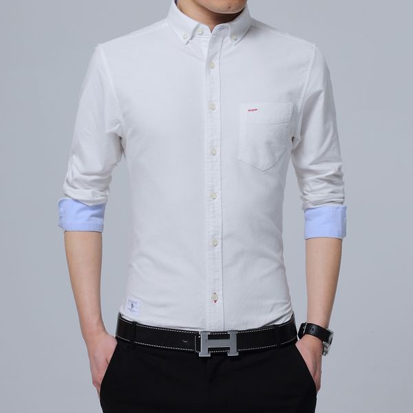 men oxford shirt dress solid shirts made of high-quality cotton 100% pocket male casual regular-fit button down shirts, White;black
men oxford shirt dress solid shirts made of high-quality cotton 100% pocket male casual regular-fit button down shirts, White;black