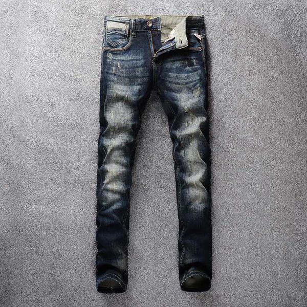 men's jeans italian fashion men retro black green slim fit ripped denim pants streetwear vintage designer, Blue
men's jeans italian fashion men retro black green slim fit ripped denim pants streetwear vintage designer, Blue