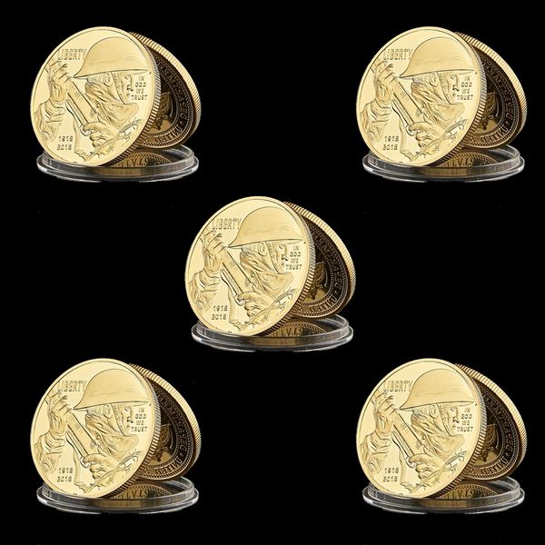 5pcs usa challenge coin craft collection value gold plated liberty soldier army 100th anniversary century badge
5pcs usa challenge coin craft collection value gold plated liberty soldier army 100th anniversary century badge