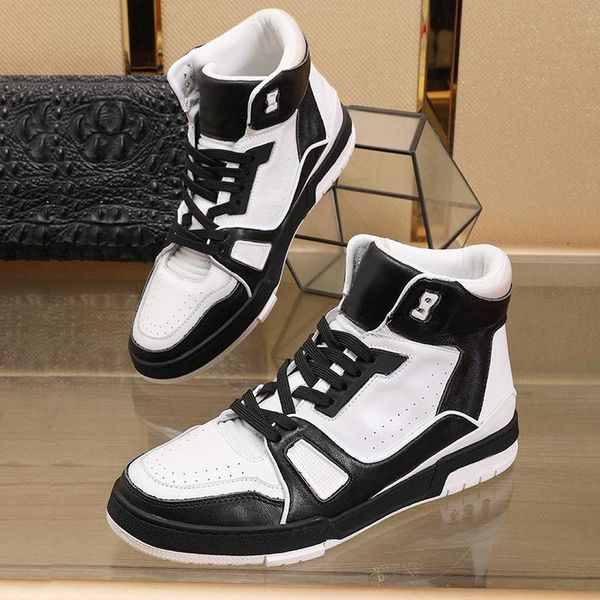 trainer sneaker mid -men 's shoes zapatos de moda para hombre lightweight soft footwears lace -up men shoes outdoor walking sneake, Black