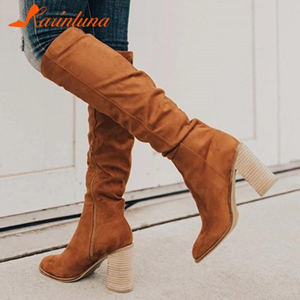 karin 2020 new design big size 43 zip up knee high boots women shoes chunky high heels concise fashion boots female, Black
karin 2020 new design big size 43 zip up knee high boots women shoes chunky high heels concise fashion boots female, Black
