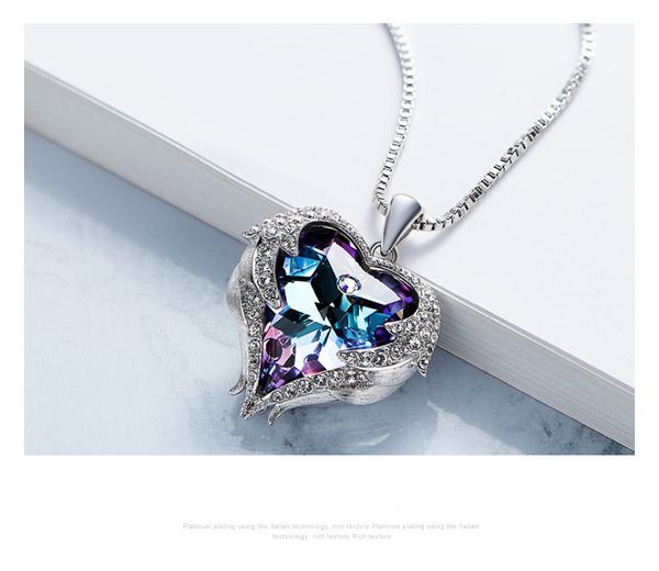 new arrival crystal heart pendant necklace european and american fashion jewelry extended chain necklaces for women, Silver
new arrival crystal heart pendant necklace european and american fashion jewelry extended chain necklaces for women, Silver