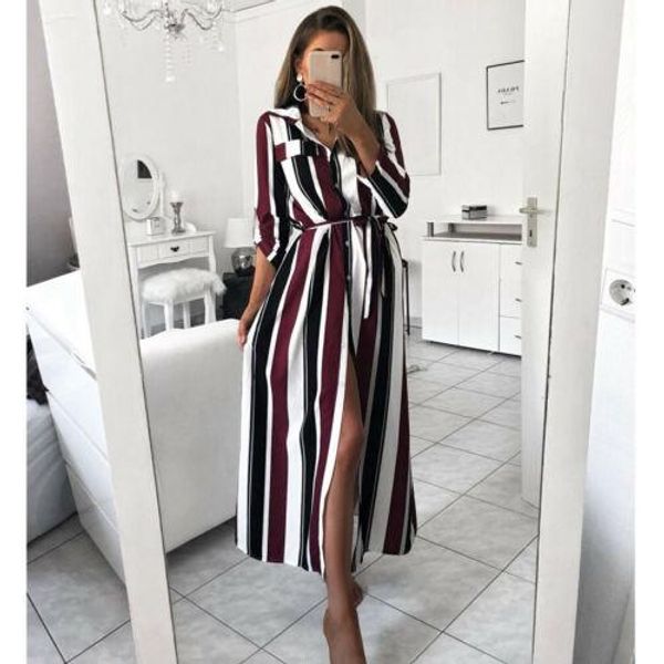 women colourful striped long maxi button shirt dress evening party long sleeve summer loose beach elegante long dresses s-xl, Black;gray
women colourful striped long maxi button shirt dress evening party long sleeve summer loose beach elegante long dresses s-xl, Black;gray