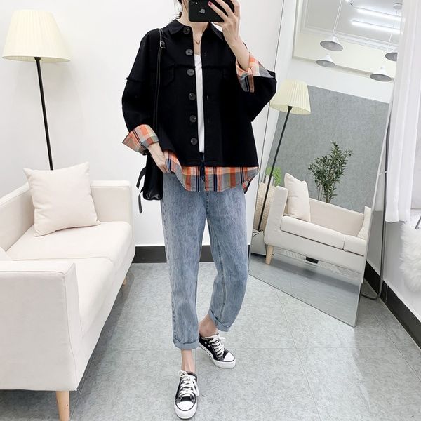 ptlqw 2020 spring and autumn women's clothing korean style fake two-piece student windbreaker jacket women's small spliced plaid, Black;brown
ptlqw 2020 spring and autumn women's clothing korean style fake two-piece student windbreaker jacket women's small spliced plaid, Black;brown