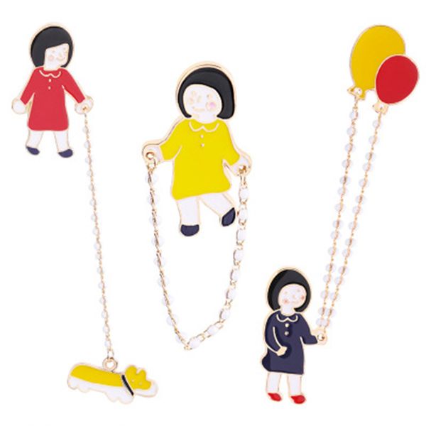 cute girls walking the dog jumpping rope balloon chain brooches enamel pin cartoon child brooch lapel pin badge luxury art gift, Gray
cute girls walking the dog jumpping rope balloon chain brooches enamel pin cartoon child brooch lapel pin badge luxury art gift, Gray