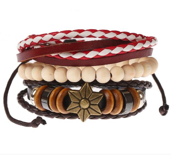 2020 cowhide bracelet retro multi layer bracelet wooden beads hemp rope men's leather bracelet size adjustable 3styles/1set, Black
2020 cowhide bracelet retro multi layer bracelet wooden beads hemp rope men's leather bracelet size adjustable 3styles/1set, Black