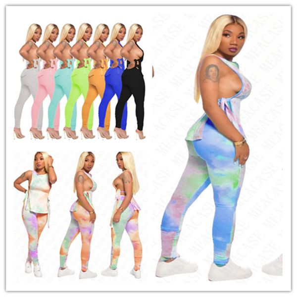 лето женщина tie-dye сплошных цветов tracksuit рукавов узелок top vest тис + zipper плицирован узкие штаны двухсекционных наборов soprtswear, Gray
лето женщина tie-dye сплошных цветов tracksuit рукавов узелок top vest тис + zipper плицирован узкие штаны двухсекционных наборов soprtswear, Gray
