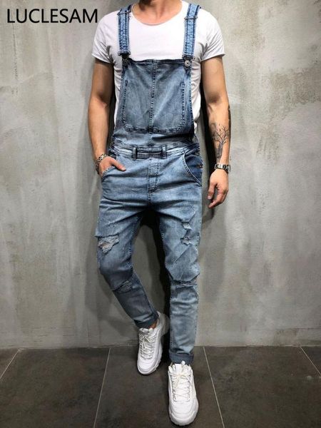 men's jeans mens ripped denim overalls solid color bib pants men fashion streetwear male jumpsuit trousers distressed suspender, Blue
men's jeans mens ripped denim overalls solid color bib pants men fashion streetwear male jumpsuit trousers distressed suspender, Blue