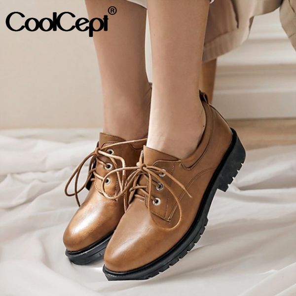 coolcept women flats shoes fashion lace up casual shoes women spring round toe solid color british style footwear size 34-43, Black
coolcept women flats shoes fashion lace up casual shoes women spring round toe solid color british style footwear size 34-43, Black