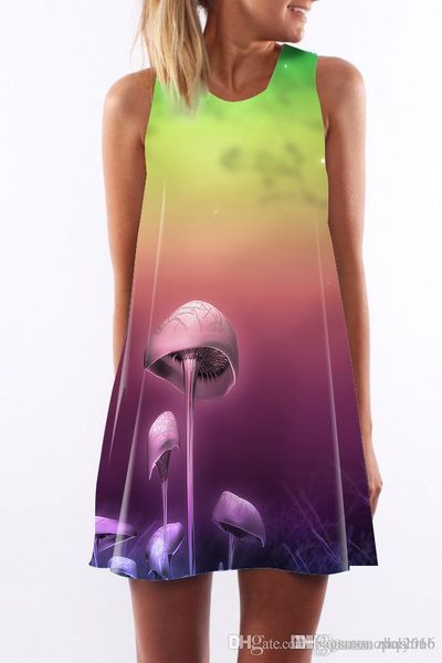 women youthful fashion popular summer sleeveless sling female lady dress high waist mushroom gradient print casual dresses size s-xl, Black;gray
women youthful fashion popular summer sleeveless sling female lady dress high waist mushroom gradient print casual dresses size s-xl, Black;gray