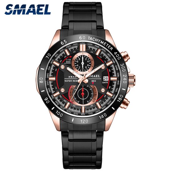 smael fashion men watches stainless steel strap waterproof quartz watch date chronograph male wristwatch clock montre homme 9064, Slivery;brown
smael fashion men watches stainless steel strap waterproof quartz watch date chronograph male wristwatch clock montre homme 9064, Slivery;brown