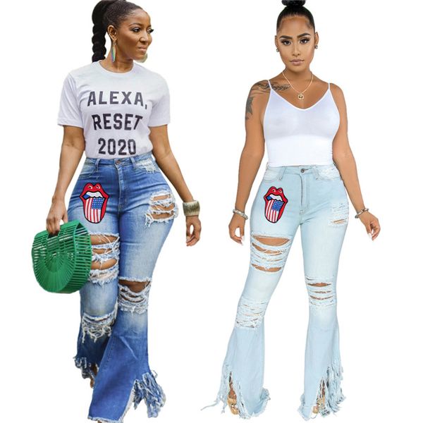 women high waist jeans pants new design ripped hole fringed flared pants stacked jeans wholesale dropshpping, Blue
women high waist jeans pants new design ripped hole fringed flared pants stacked jeans wholesale dropshpping, Blue