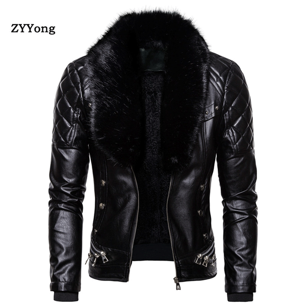 new arrival hight quality winter fur collar luxury zipper men jacket winter leather coat autumn black plus velvet leather
new arrival hight quality winter fur collar luxury zipper men jacket winter leather coat autumn black plus velvet leather