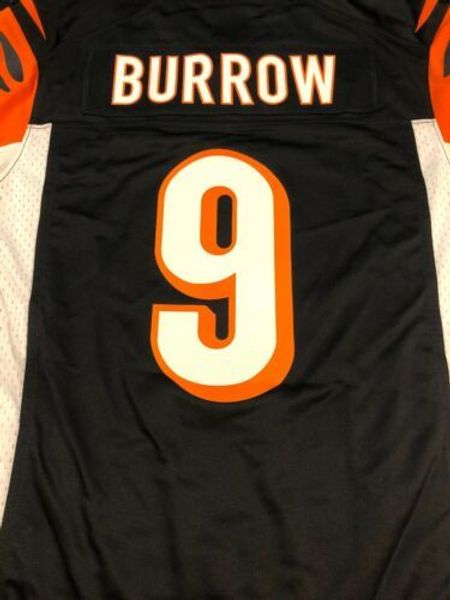 joe burrow #9 men's black 2020 xs-5xl stitched football jerseys - xl, Gray