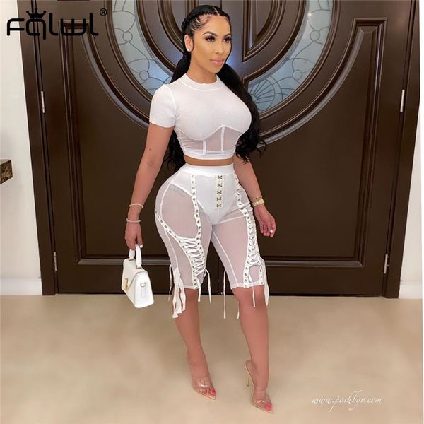 women's shorts lace up see through white mesh women bandage spandex high waist female ladies club black, White;black
women's shorts lace up see through white mesh women bandage spandex high waist female ladies club black, White;black