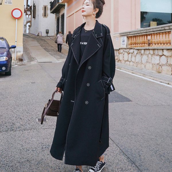 women's trench coats vintage plus size coat women 2021 spring autumn loose length elegant double breasted windbreaker female outwear, Tan;black
women's trench coats vintage plus size coat women 2021 spring autumn loose length elegant double breasted windbreaker female outwear, Tan;black