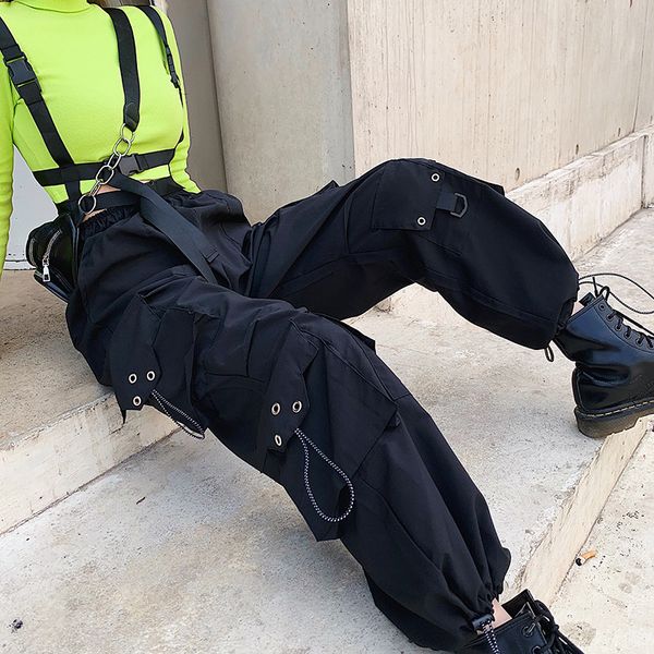 women's pants & capris women black cargo clothes fashion pant with big pocket sport trousers high waist vintage sweatpants streetwear p, Black;white
women's pants & capris women black cargo clothes fashion pant with big pocket sport trousers high waist vintage sweatpants streetwear p, Black;white