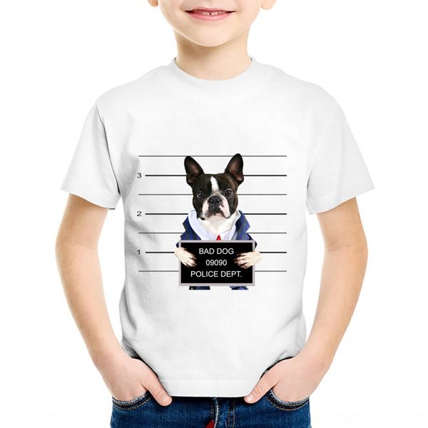 bad dog printed t-shirt children's t-shirt clothing clothing fun dog prisoner comfortable children's short sleeves, Blue