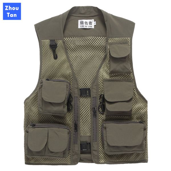 men's multi-pocket summer mesh vest thin pgraphy fishing vest volunteer, Black;white
men's multi-pocket summer mesh vest thin pgraphy fishing vest volunteer, Black;white