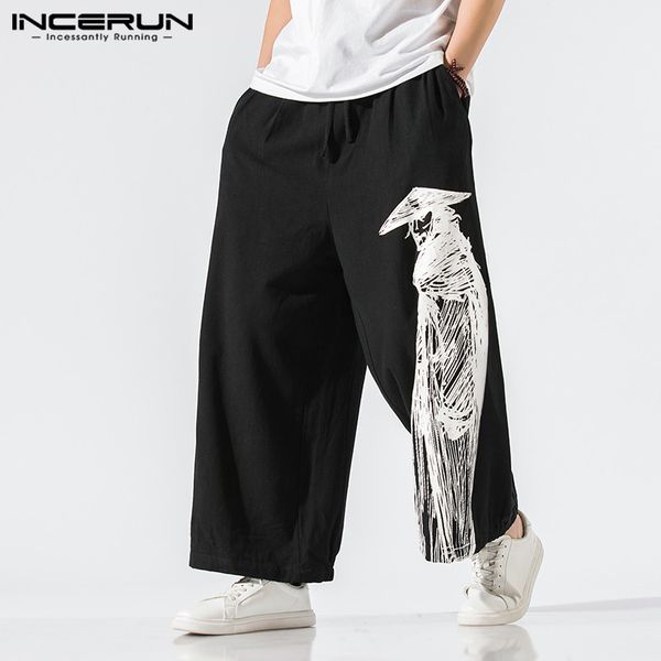 incerun mens vintage wide leg pants printed joggers casual elastic waist trousers loose cotton streetwear pantalones plus size, Black
incerun mens vintage wide leg pants printed joggers casual elastic waist trousers loose cotton streetwear pantalones plus size, Black