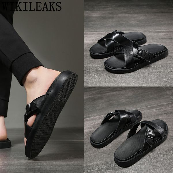 summer slippers men leather sandals genuine leather open shoes men slide slipper man slippers beach chaussure homme ayakkabi, Black
summer slippers men leather sandals genuine leather open shoes men slide slipper man slippers beach chaussure homme ayakkabi, Black