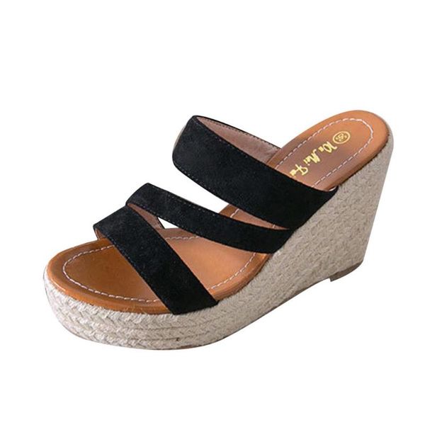 sagace women sandals summer roman bohemian style slope heel slippers straw comfortable sandals casual fashion beach shoes, Black
sagace women sandals summer roman bohemian style slope heel slippers straw comfortable sandals casual fashion beach shoes, Black