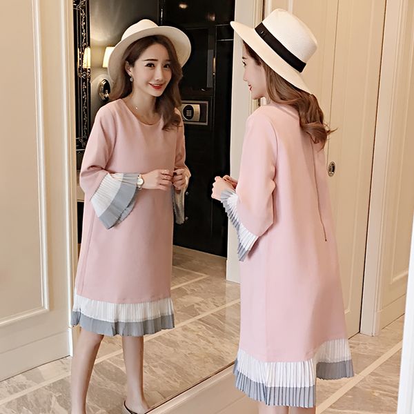 9172# 2020 autumn korean fashion maternity dress sweet lovely loose straight clothes for pregnant women pregnancy clothing, White
9172# 2020 autumn korean fashion maternity dress sweet lovely loose straight clothes for pregnant women pregnancy clothing, White