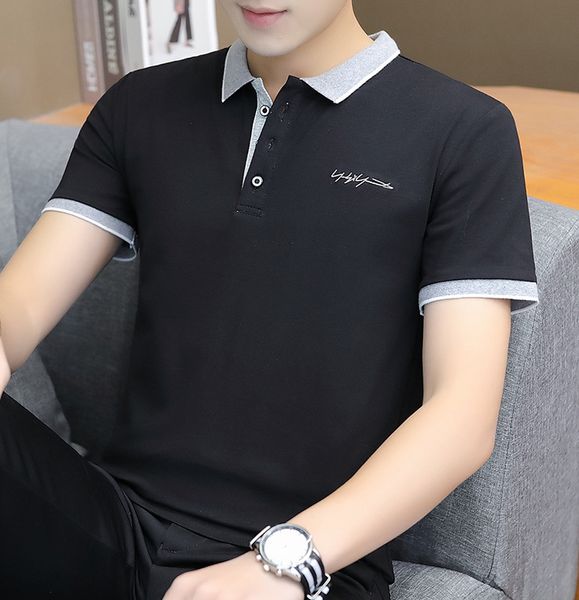 summer men's short sleeve t-shirt men's lapel slim trend half sleeve pure cotton led paul polo shirt2020, White;black
summer men's short sleeve t-shirt men's lapel slim trend half sleeve pure cotton led paul polo shirt2020, White;black