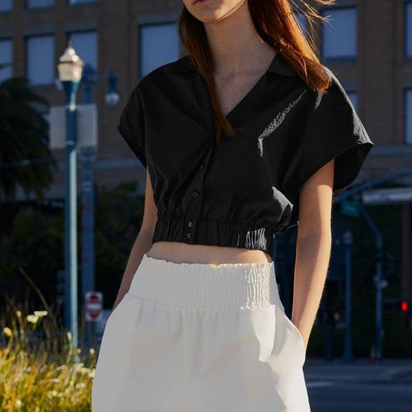 agong casual v neck blouses women fashion solid black shirts women elegant batwing sleeve short female ladies gj, White
agong casual v neck blouses women fashion solid black shirts women elegant batwing sleeve short female ladies gj, White