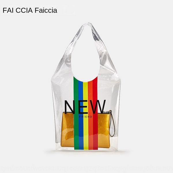 color non 2019 new vertical transparent mother ins large capacity beach hand shoulder handbag jelly tote shoulder bag web celebrity, White
color non 2019 new vertical transparent mother ins large capacity beach hand shoulder handbag jelly tote shoulder bag web celebrity, White
