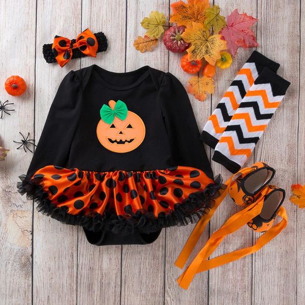 halloween newborn baby girls clothing set 4pcs halloween pumpkin romper dress +hairband+ shoes +stocking set dropshipping, White
halloween newborn baby girls clothing set 4pcs halloween pumpkin romper dress +hairband+ shoes +stocking set dropshipping, White