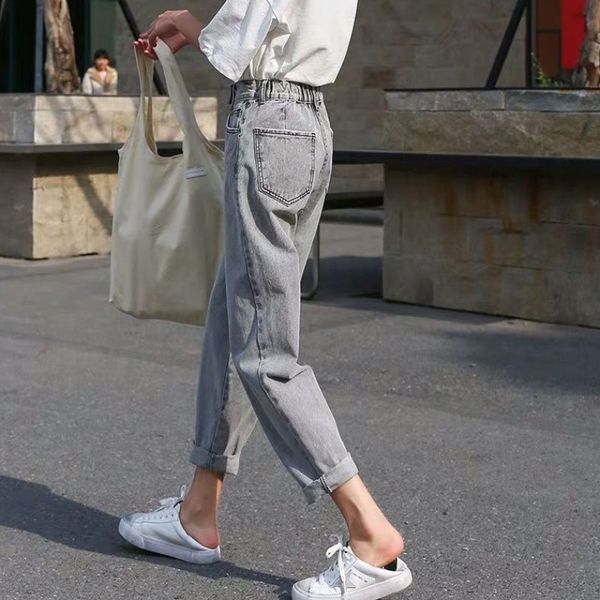 jeans female high waist jeans female autumn new dad radish korean gray nine points harlan straight student loose, Blue
jeans female high waist jeans female autumn new dad radish korean gray nine points harlan straight student loose, Blue