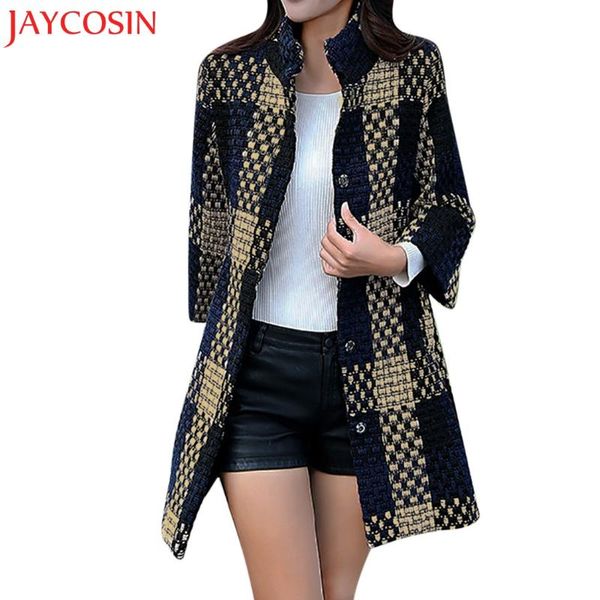 women's wool & blends womens ladies plaid coat warm artificial lattice jacket winter parka outerwear stand collar overcoat dropship nov, Black
women's wool & blends womens ladies plaid coat warm artificial lattice jacket winter parka outerwear stand collar overcoat dropship nov, Black