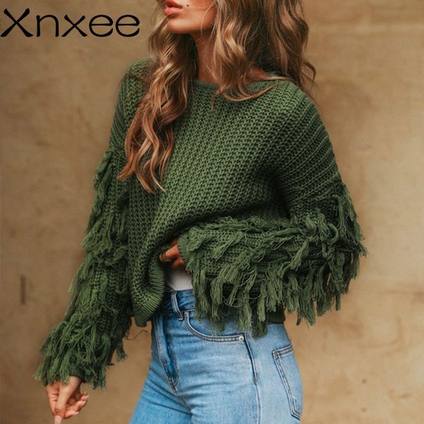 xnxee tassel knitted sweater women pullover loose casual army green winter sweater female o neck 2020 autumn jumper pull femme, White;black
xnxee tassel knitted sweater women pullover loose casual army green winter sweater female o neck 2020 autumn jumper pull femme, White;black