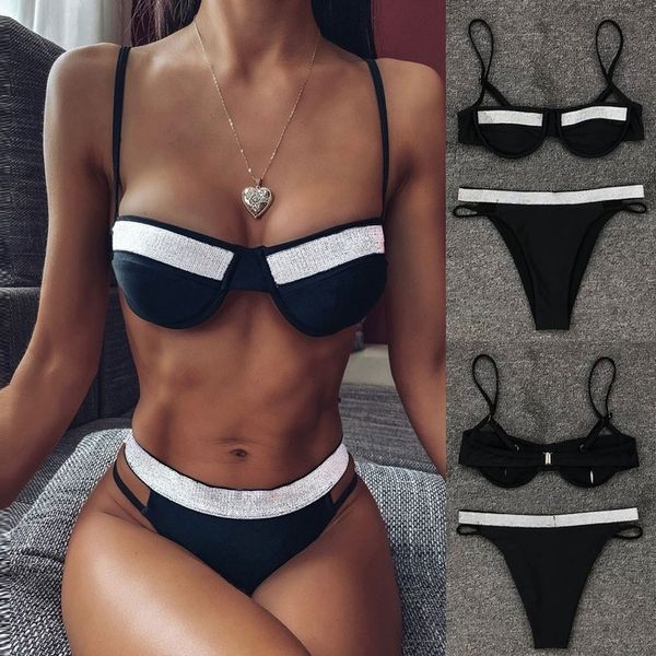ladies bikini sets swimsuit one piece patchwork sequins strappy bikini two piece swimwear bikini push up rembourrdpy3, White;black
ladies bikini sets swimsuit one piece patchwork sequins strappy bikini two piece swimwear bikini push up rembourrdpy3, White;black