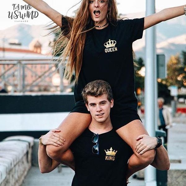 valentines gift funny couple t shirts king and queen matching tees outfits poleras de mujer moda for him and her, White
valentines gift funny couple t shirts king and queen matching tees outfits poleras de mujer moda for him and her, White