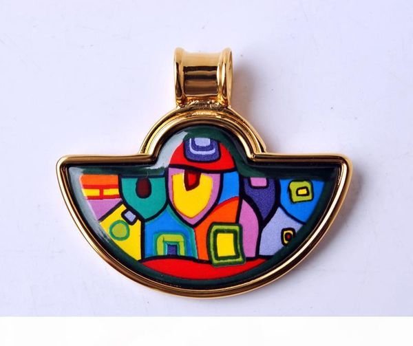 hundertwasser village series 18k gold-plated enamel necklaces for woman fan pendant necklace colar women necklace jewelry, Silver
hundertwasser village series 18k gold-plated enamel necklaces for woman fan pendant necklace colar women necklace jewelry, Silver
