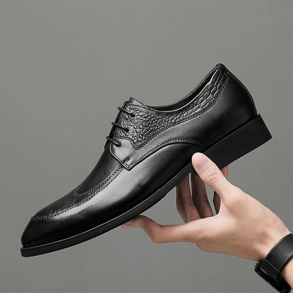 fashion men dress shoes genuine leather men business shoes men's oxfords wedding classic gentleman, Black
fashion men dress shoes genuine leather men business shoes men's oxfords wedding classic gentleman, Black