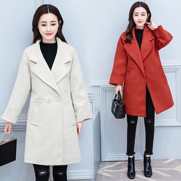 new longfeng woolen coat thickened plus size women's classic classic slim woolen coat women, Black
new longfeng woolen coat thickened plus size women's classic classic slim woolen coat women, Black