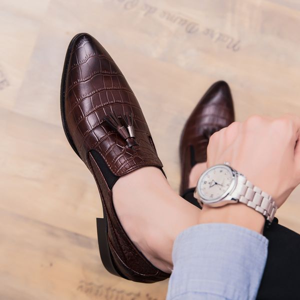 dress shoes italian man tassel loafers leather business suit pointed toe formal oxfords wedding shoe moccasins for men, Black
dress shoes italian man tassel loafers leather business suit pointed toe formal oxfords wedding shoe moccasins for men, Black