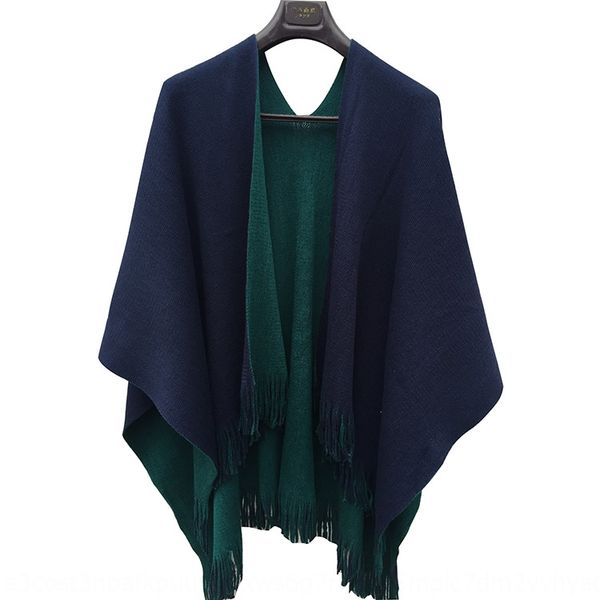 super fan warm warm scarf knitted double-sided split tassel big shawl cloak scarf cloak dual-purpose, Blue;gray
super fan warm warm scarf knitted double-sided split tassel big shawl cloak scarf cloak dual-purpose, Blue;gray