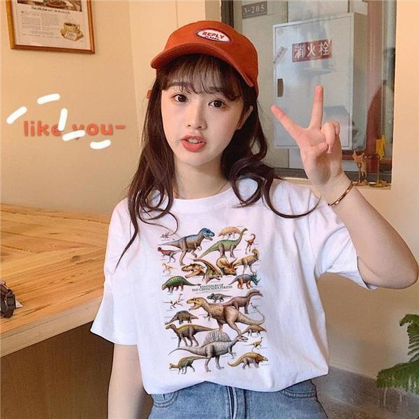 summer casual dinosaur мультфильм короткие письмо печати fun топы сыпучие с коротким рукавом женский harajuku тис урожай ulzzang футболка, White
summer casual dinosaur мультфильм короткие письмо печати fun топы сыпучие с коротким рукавом женский harajuku тис урожай ulzzang футболка, White