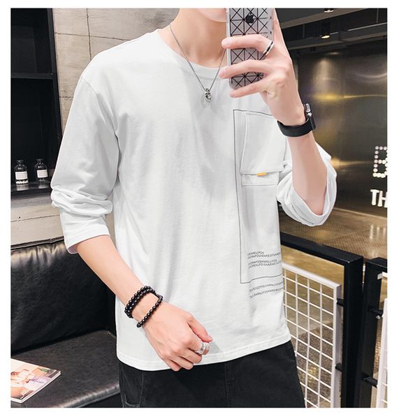designer mens t shirts spring autumn letters tshirt fashion o neck long sleeve tees with pocket, White;black
designer mens t shirts spring autumn letters tshirt fashion o neck long sleeve tees with pocket, White;black