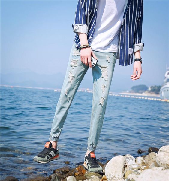 spring and autumn 2020 fashion casual stretch jeans street slim korean men's jeans feet teenagers ankle length pencil pants, Blue
spring and autumn 2020 fashion casual stretch jeans street slim korean men's jeans feet teenagers ankle length pencil pants, Blue