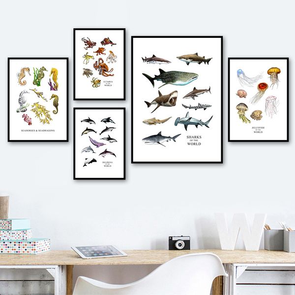 shark dolphin ocs seahorse wall art canvas painting marine life nordic posters and prints wall pictures baby kids room decor
shark dolphin ocs seahorse wall art canvas painting marine life nordic posters and prints wall pictures baby kids room decor