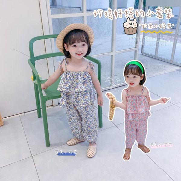 2020 summer new girls little floral chiffon sling with pant two piece set toddler children fashion sleeveless vest+trouser, White
2020 summer new girls little floral chiffon sling with pant two piece set toddler children fashion sleeveless vest+trouser, White