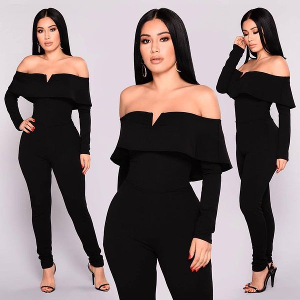 2020 new clothing china wholesale european and american women's jumpsuits & rompers solid color word shoulder small v neck jumpsuits, Black;white
2020 new clothing china wholesale european and american women's jumpsuits & rompers solid color word shoulder small v neck jumpsuits, Black;white